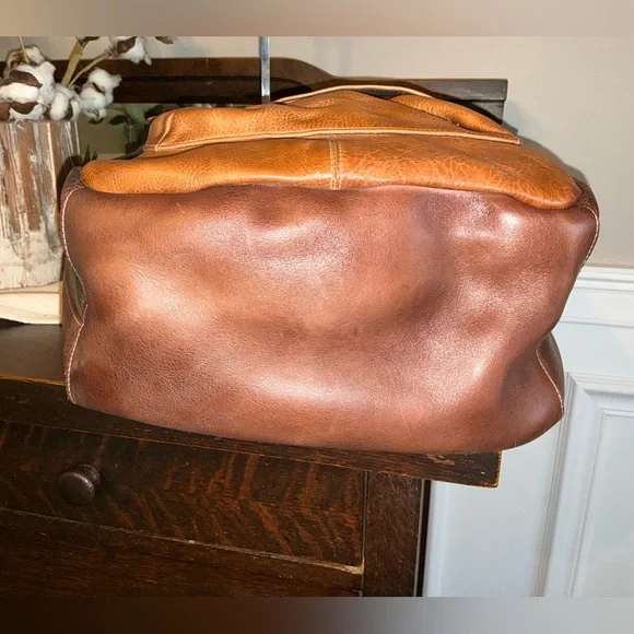 NWOT Bed Stu Leather Kamet Backpack Laptop Bag Tan Teak Rustic MSRP $599